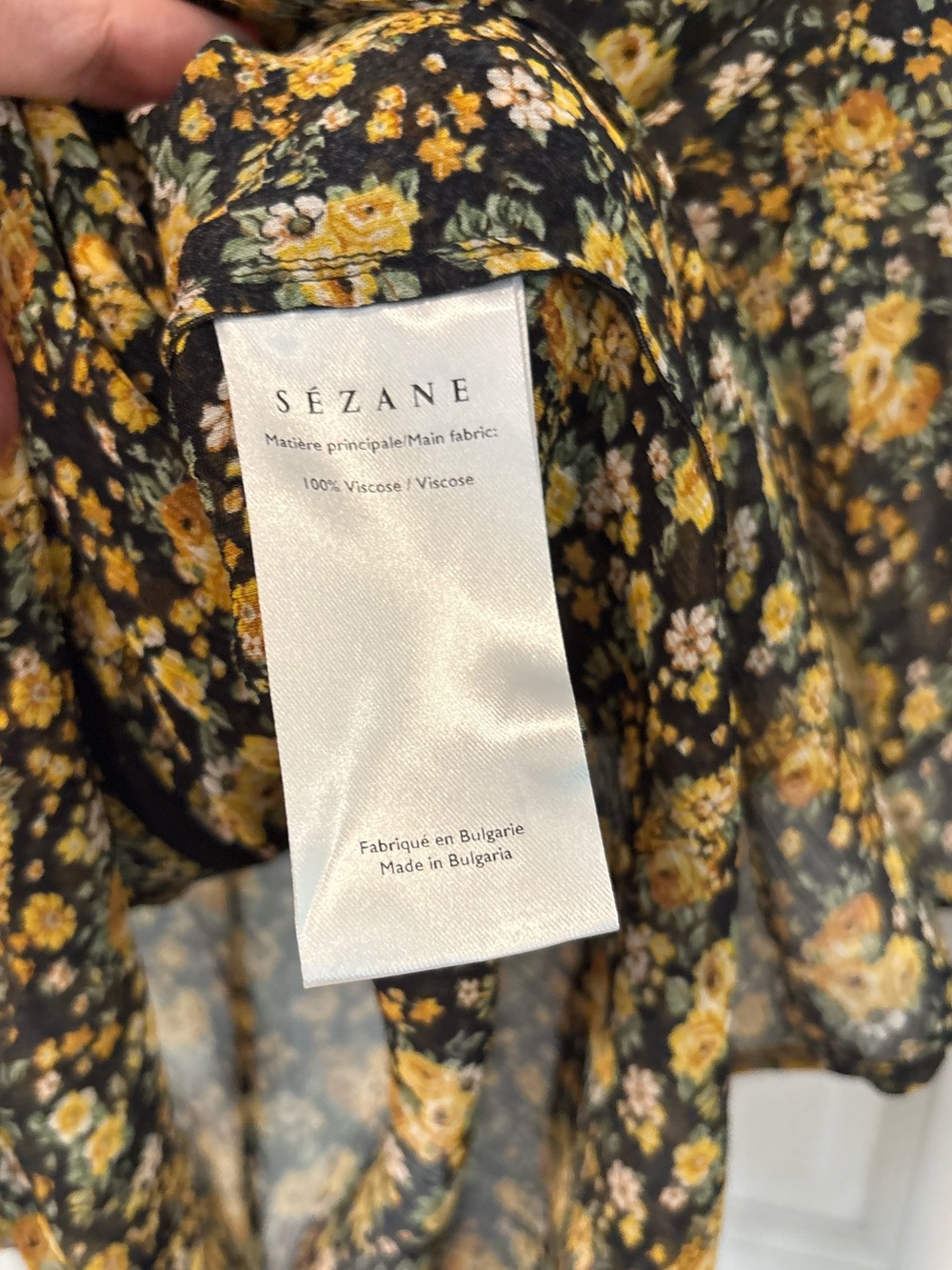 Sezane Irena Floral Short Sleeve Blouse Top Ruffle 36 - Picture 7 of 7